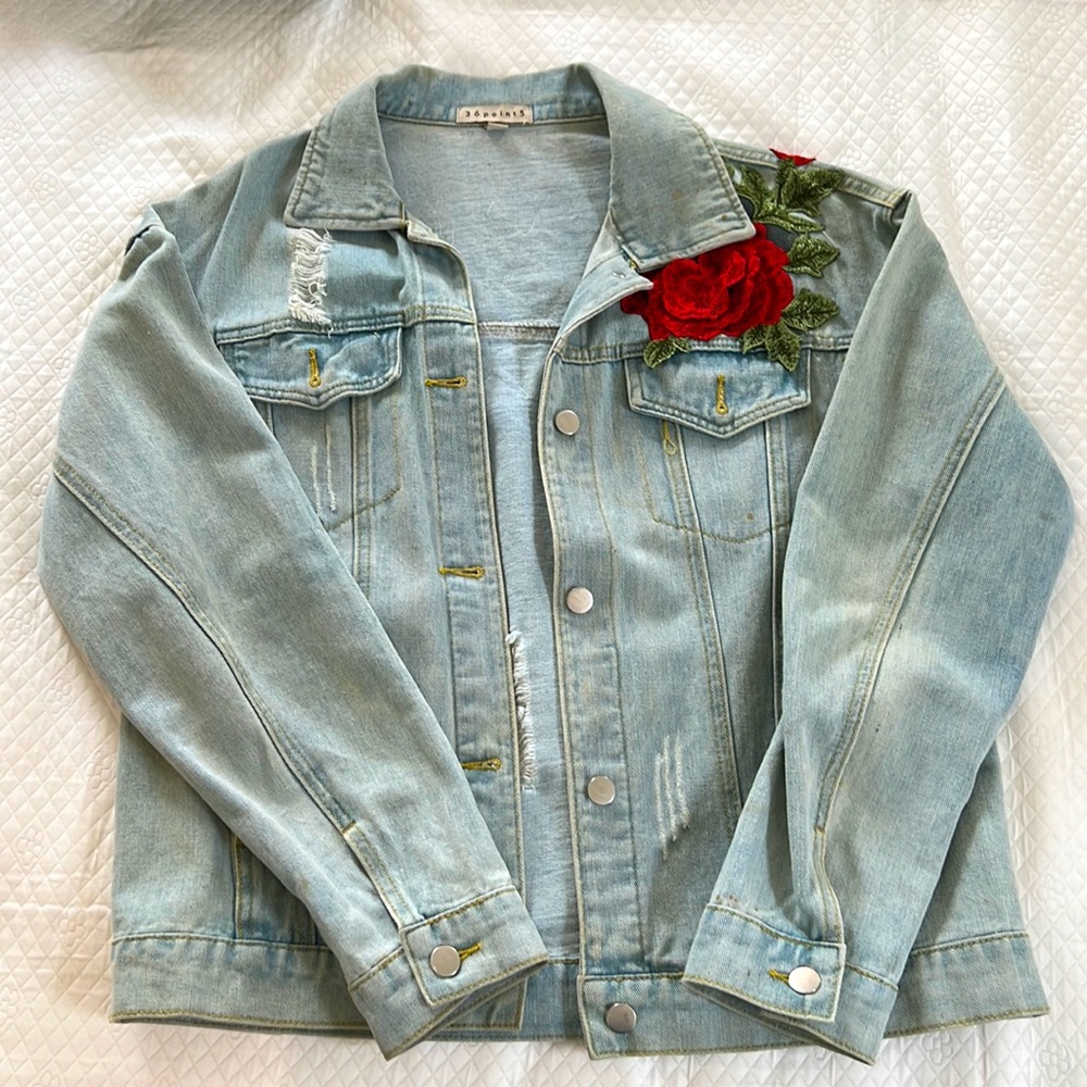 Denim Jacket with Embroidery
